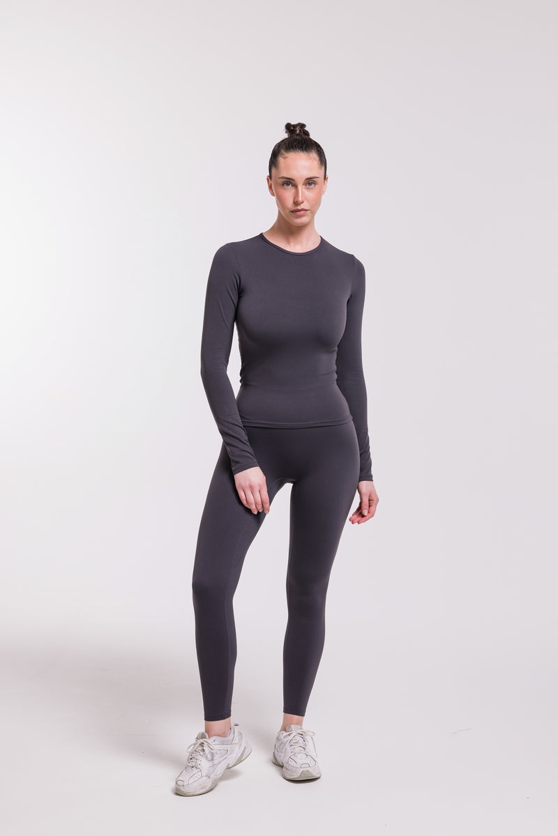 Legging Gris Taille Haute - Soleil du Sud